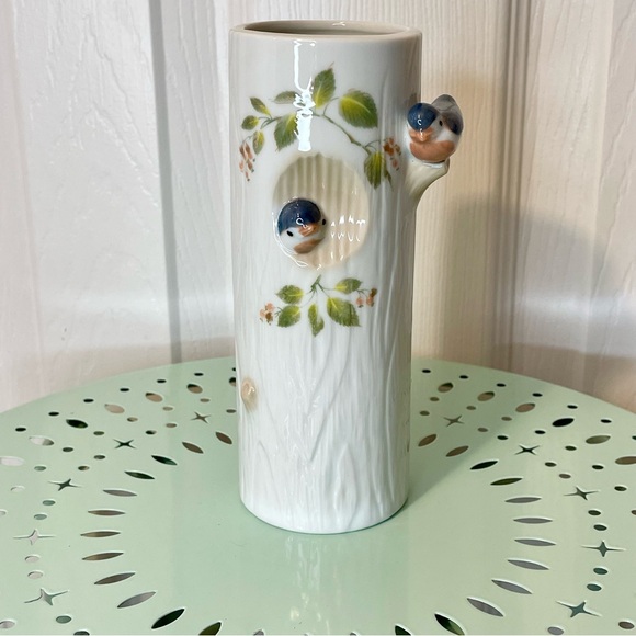 Vintage Takakashi Bird Tree Bud Vase Porcelain Japan San Francisco - Picture 1 of 7